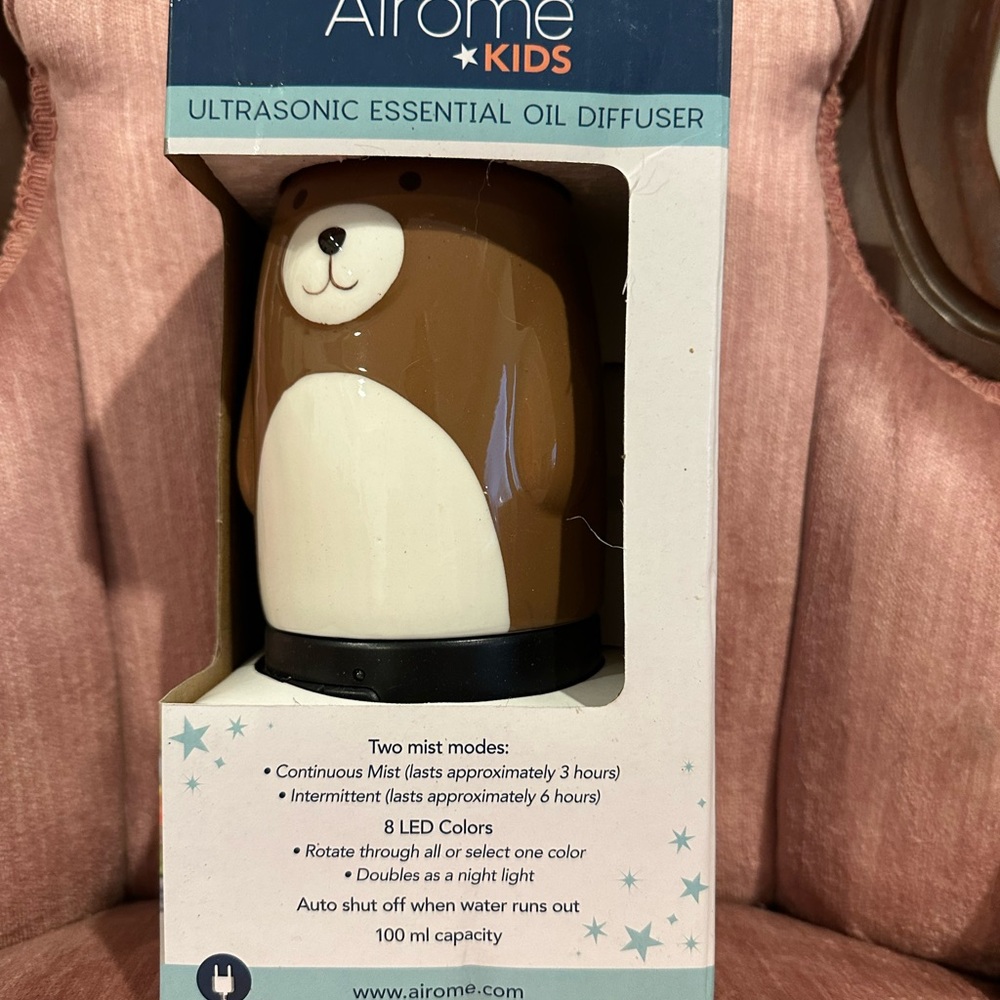 Airome Kids Bear Ultrasonic Essential Oil Diffuser - Brown & Cream